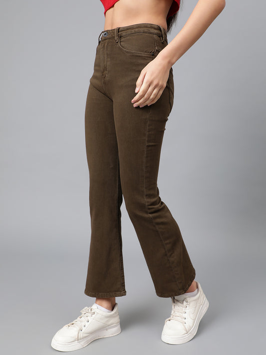Brown Flare Fit Jeans