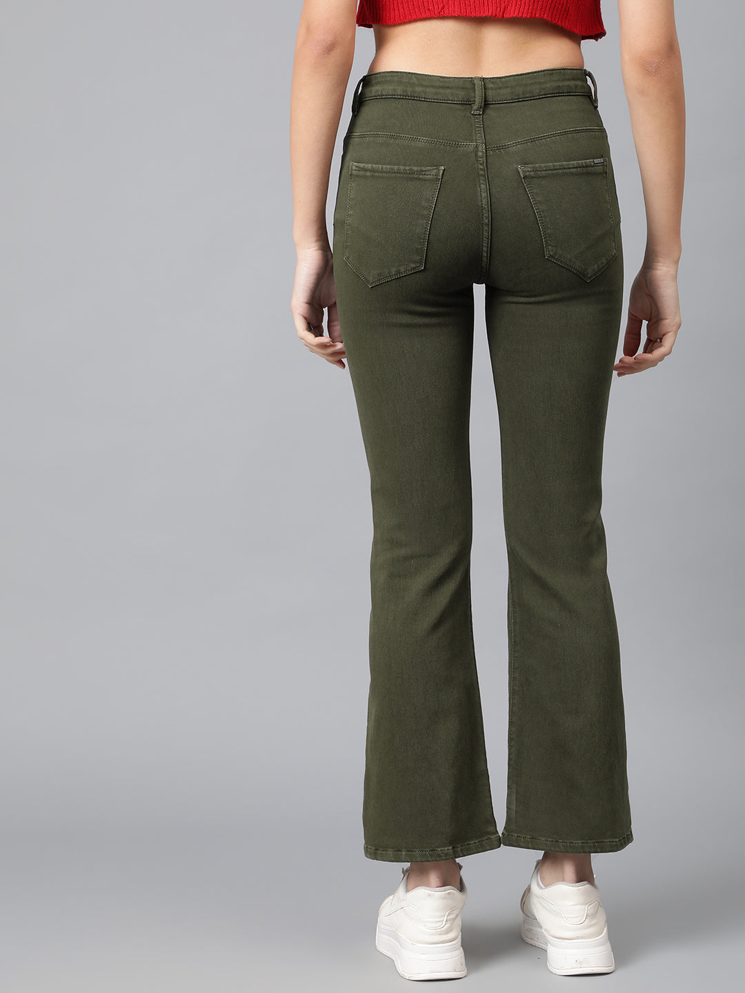 Faded Green Flare Fit Jeans