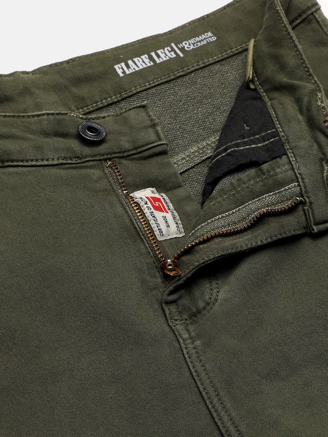 Faded Green Flare Fit Jeans