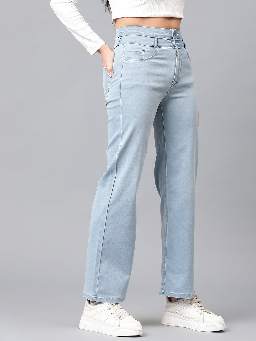 Light Blue Wide Leg Hight-Waist Jeans