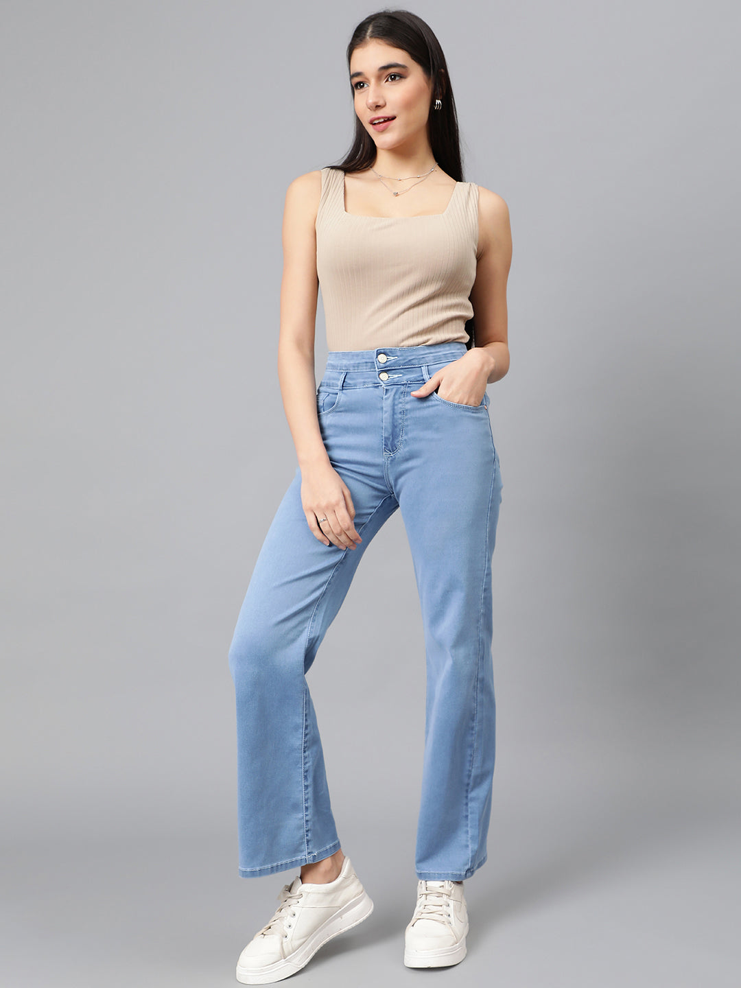 Blue Wide Leg Hight-Waist Jeans