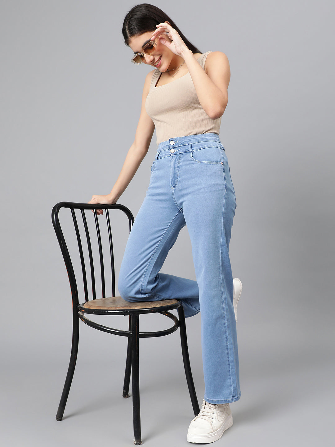 Blue Wide Leg Hight-Waist Jeans