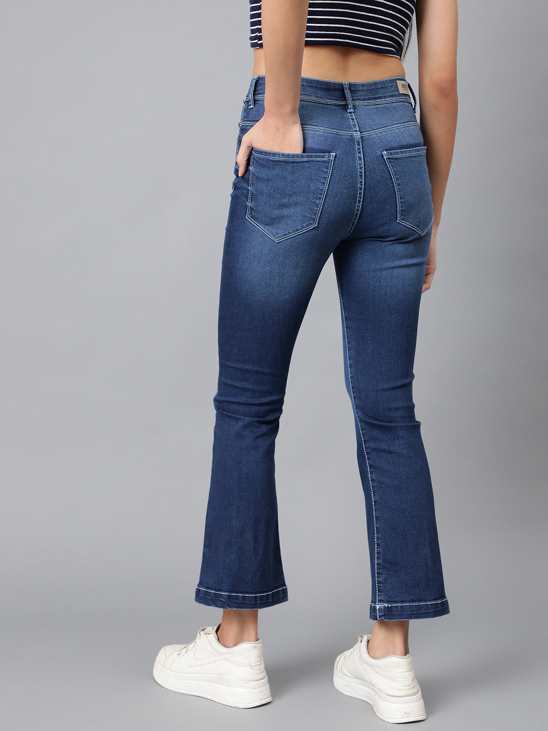 Blue High-Waist Flare Fit Jeans
