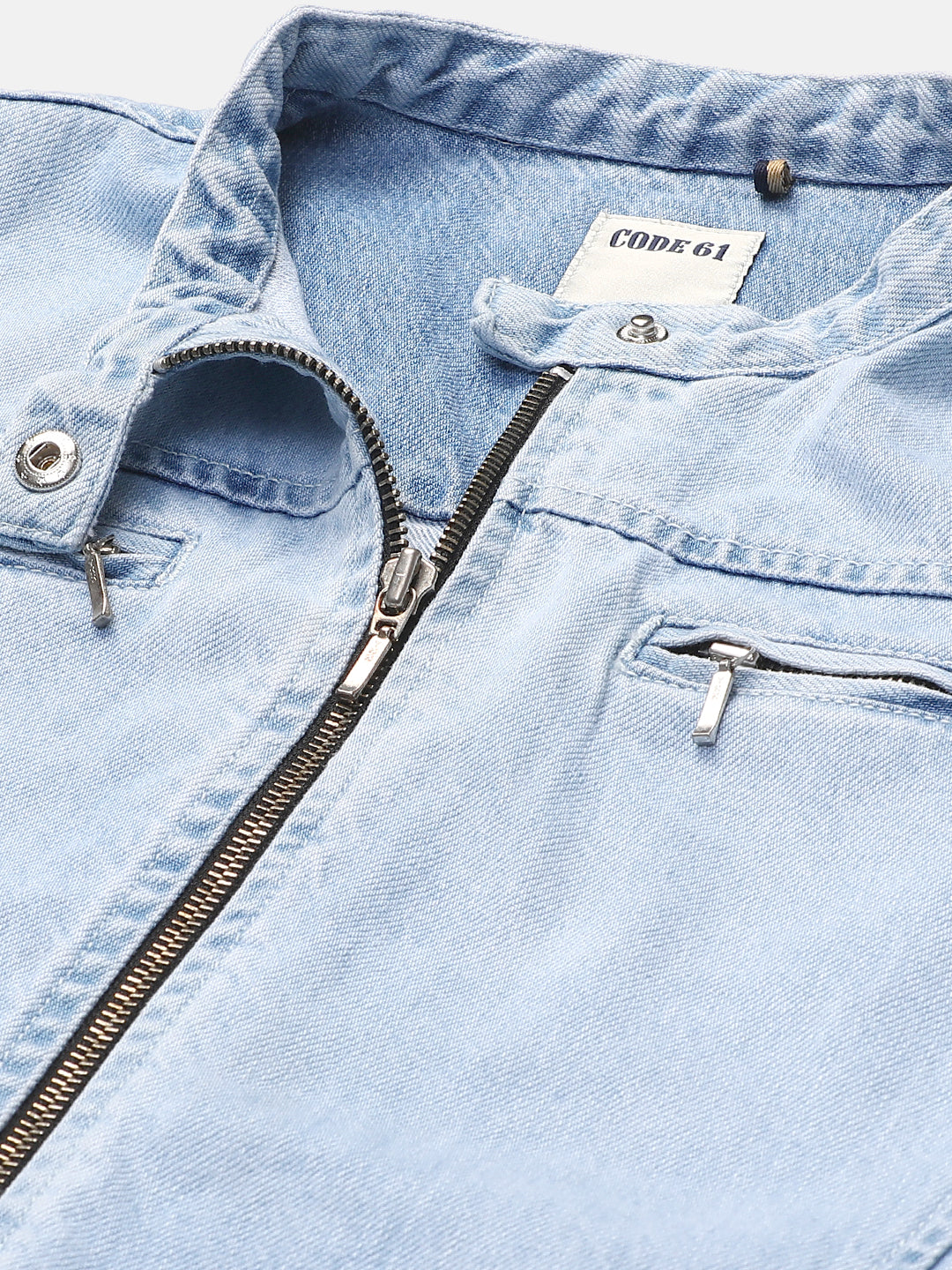 Light Blue Denim Bomber Inspired Jacket
