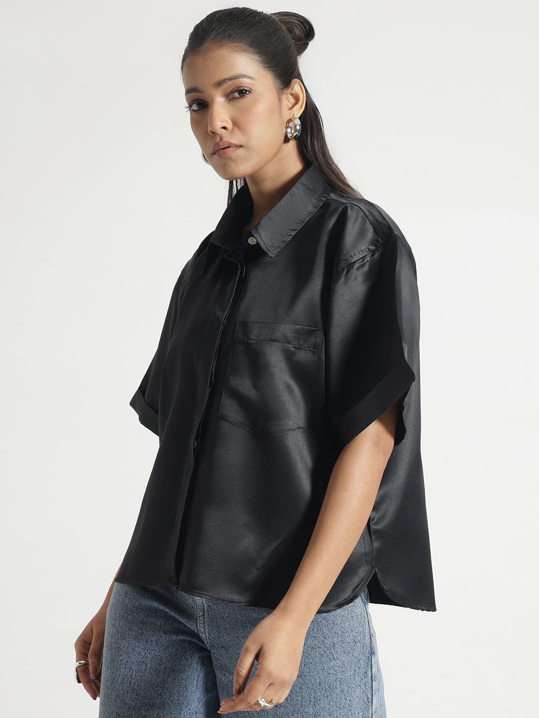 Black Satin Shirt