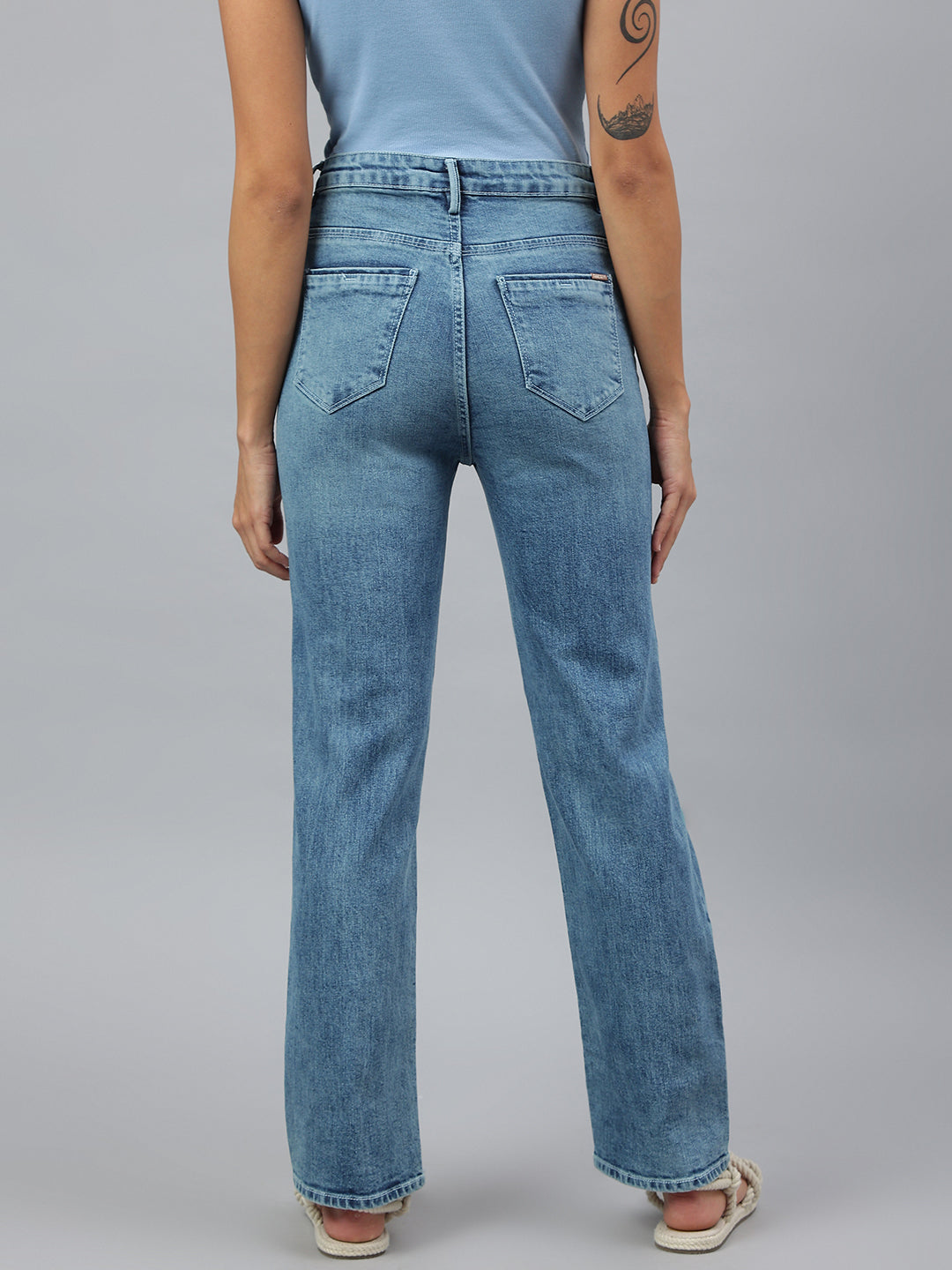 Tattered Blue Relaxed Fit Jeans