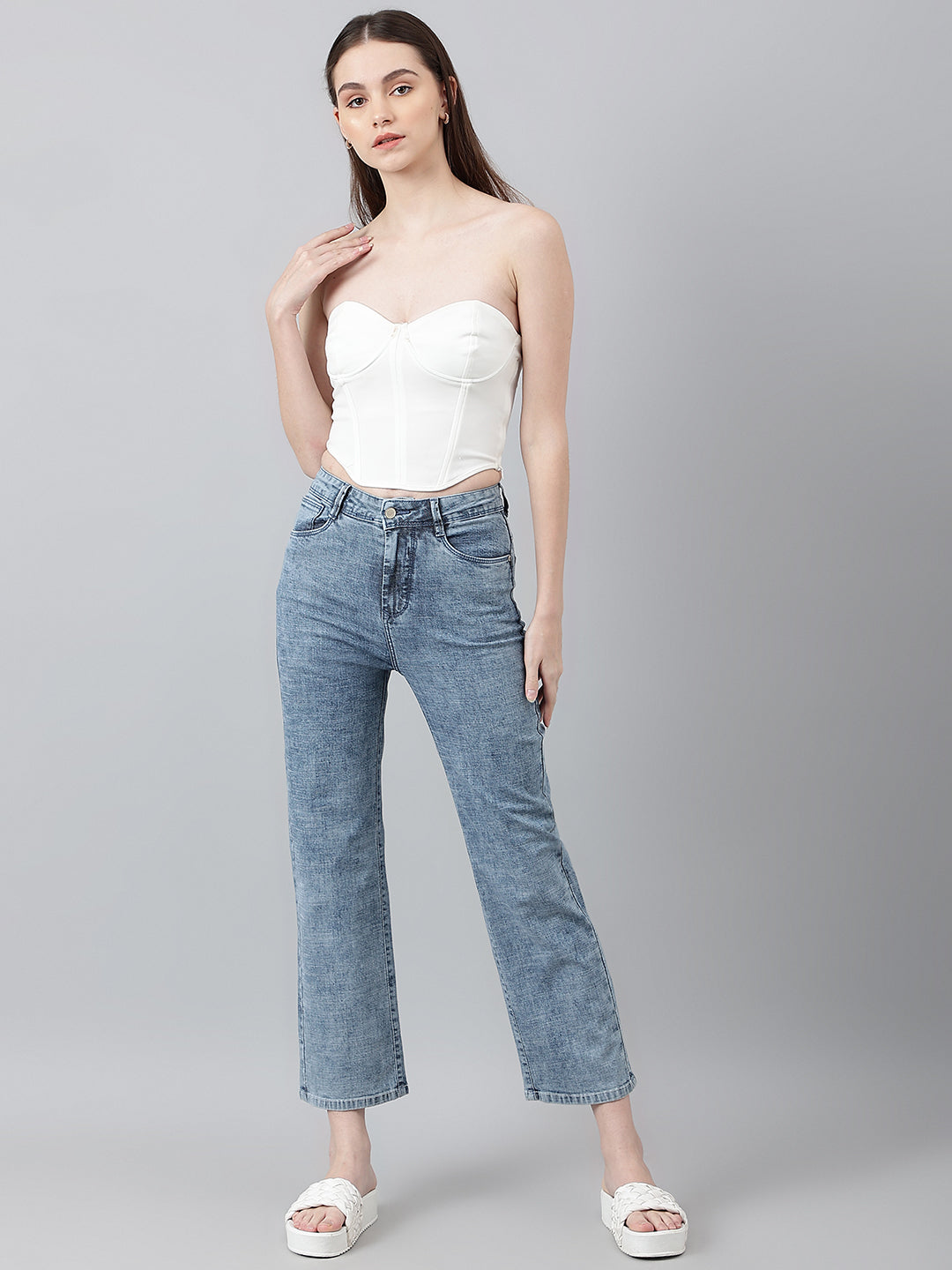 Shades of Blue Wide-Leg Jeans