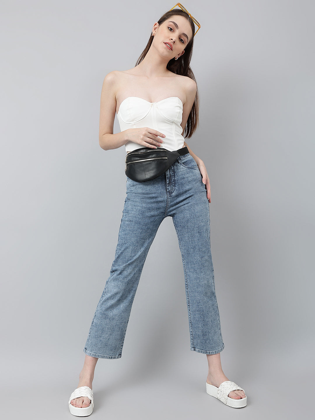 Shades of Blue Wide-Leg Jeans