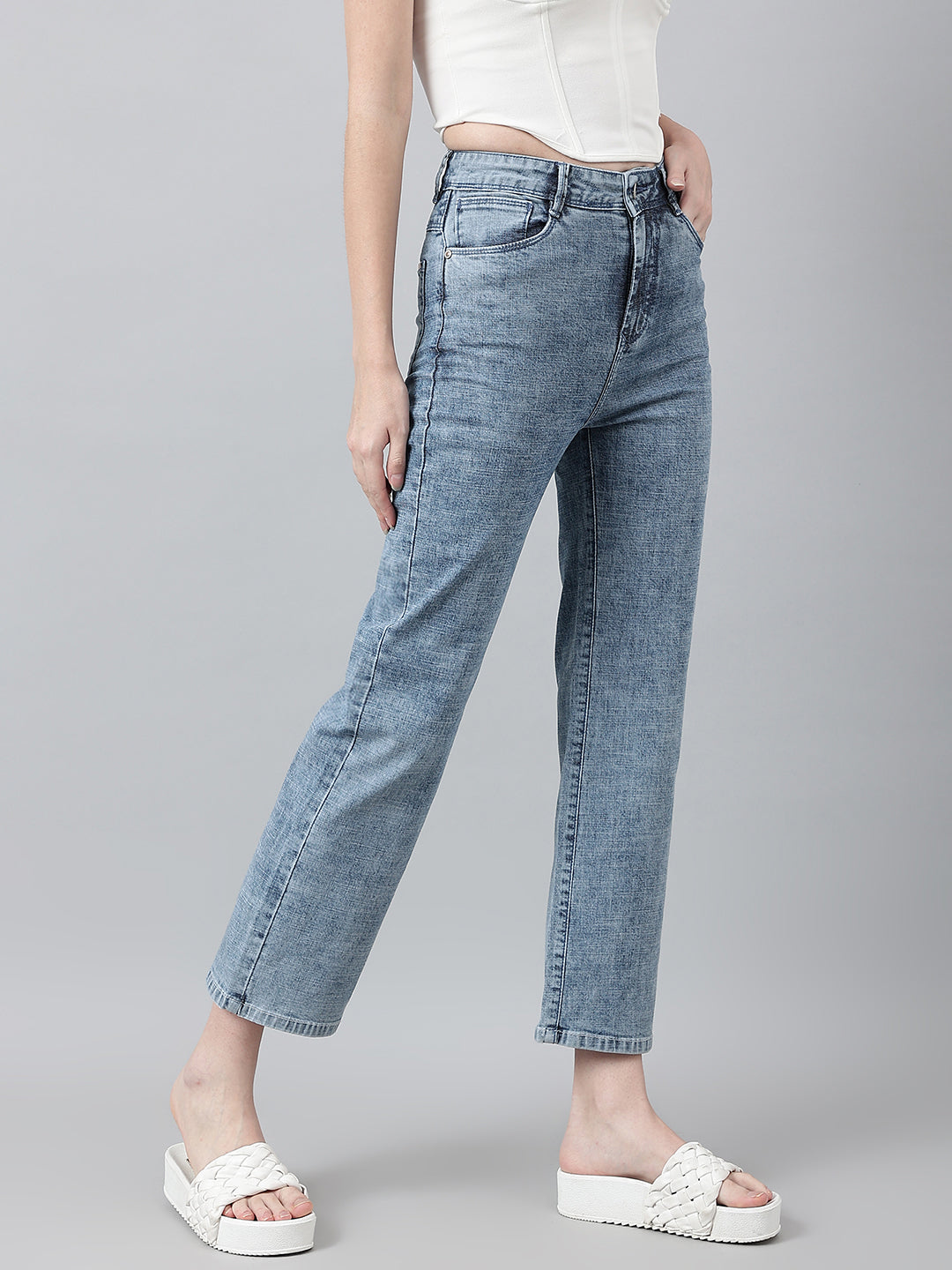 Shades of Blue Wide-Leg Jeans