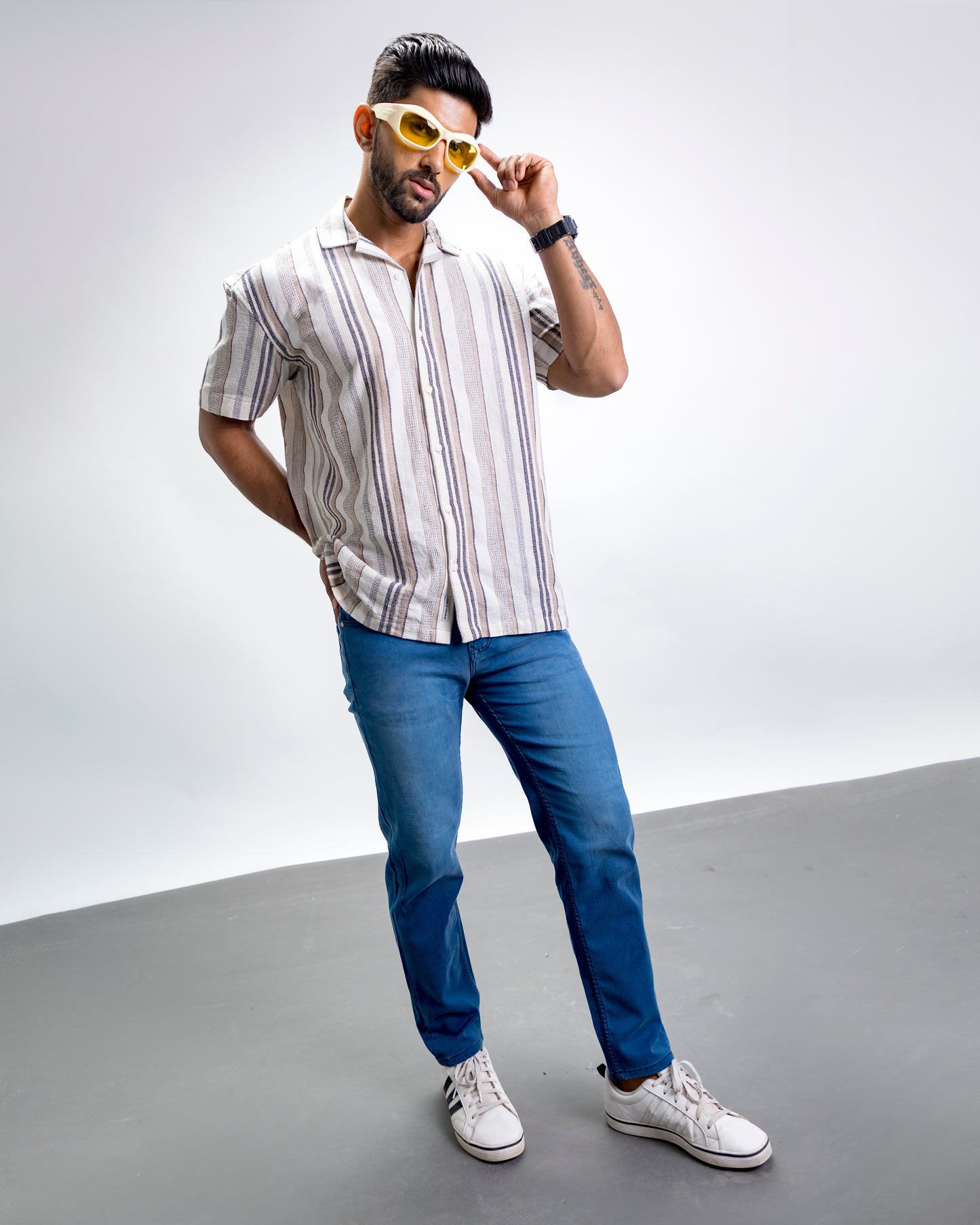 Self Design Coloured Oversize Shirt