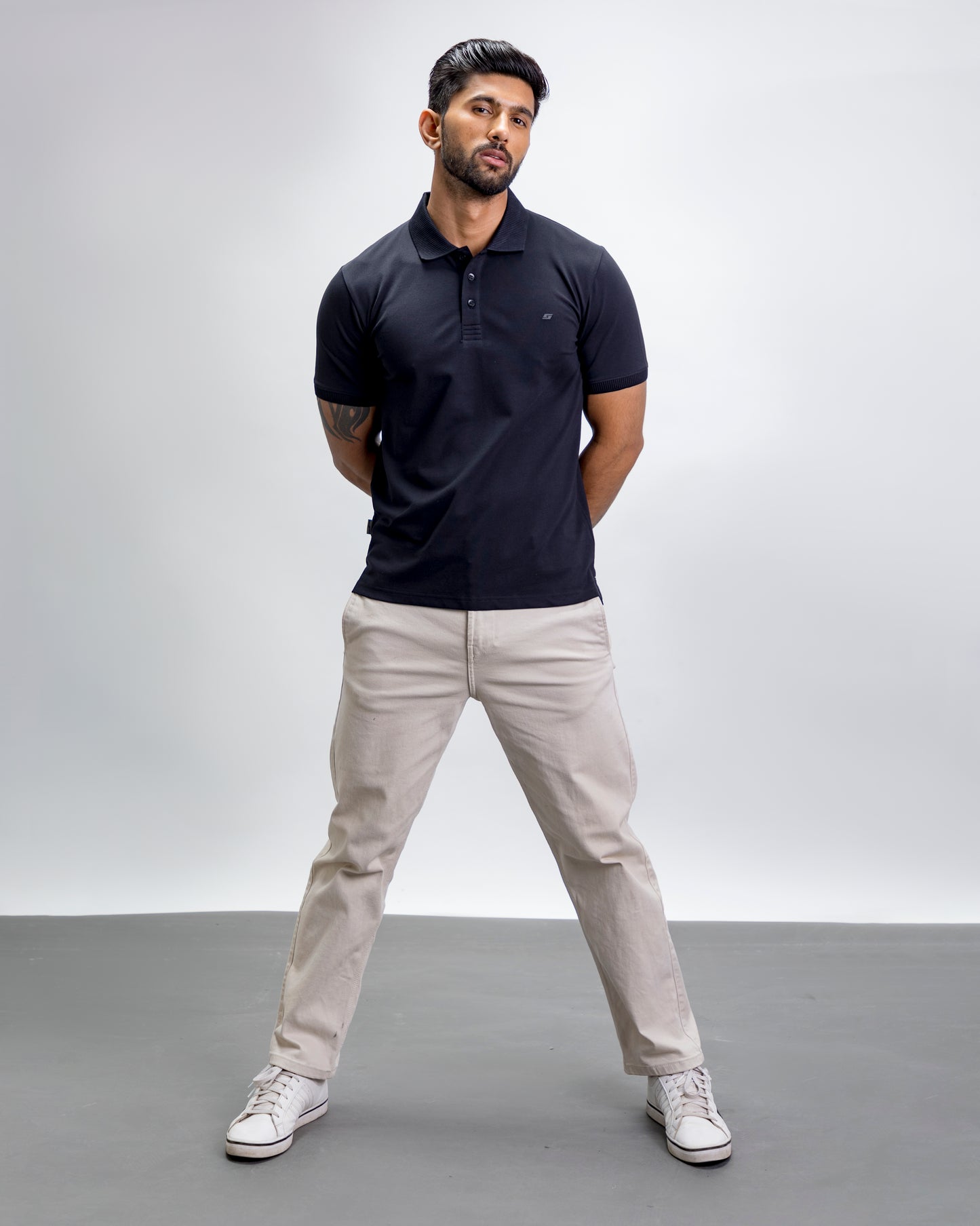 Solid Black Polo T-Shirt