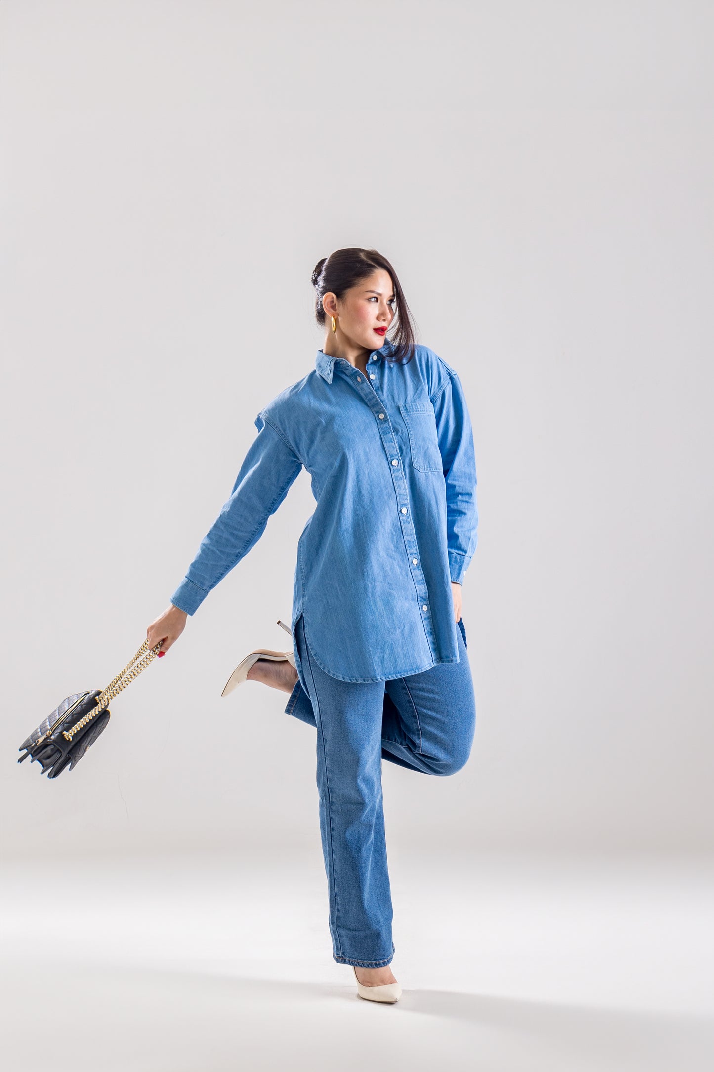 Light-Weight Denim Shirt Top