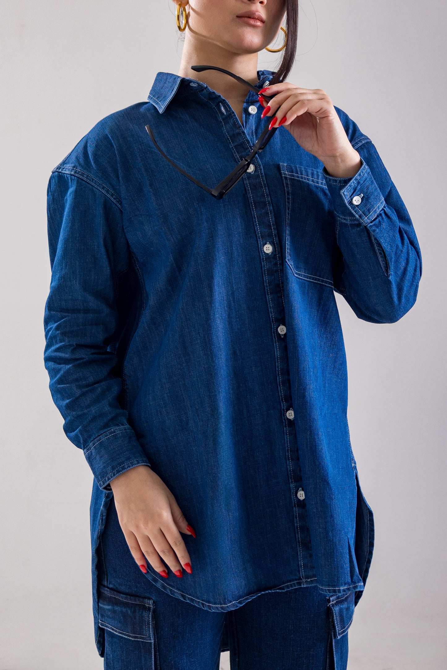 Light-Weight Denim Shirt Top