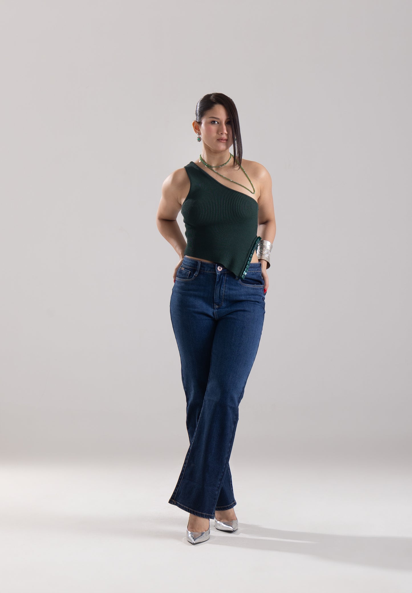 Blue Loose-Fit Wide-Leg Jeans