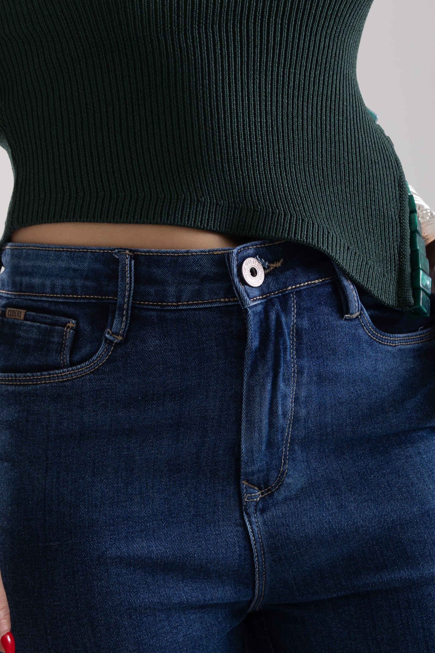 Blue Loose-Fit Wide-Leg Jeans