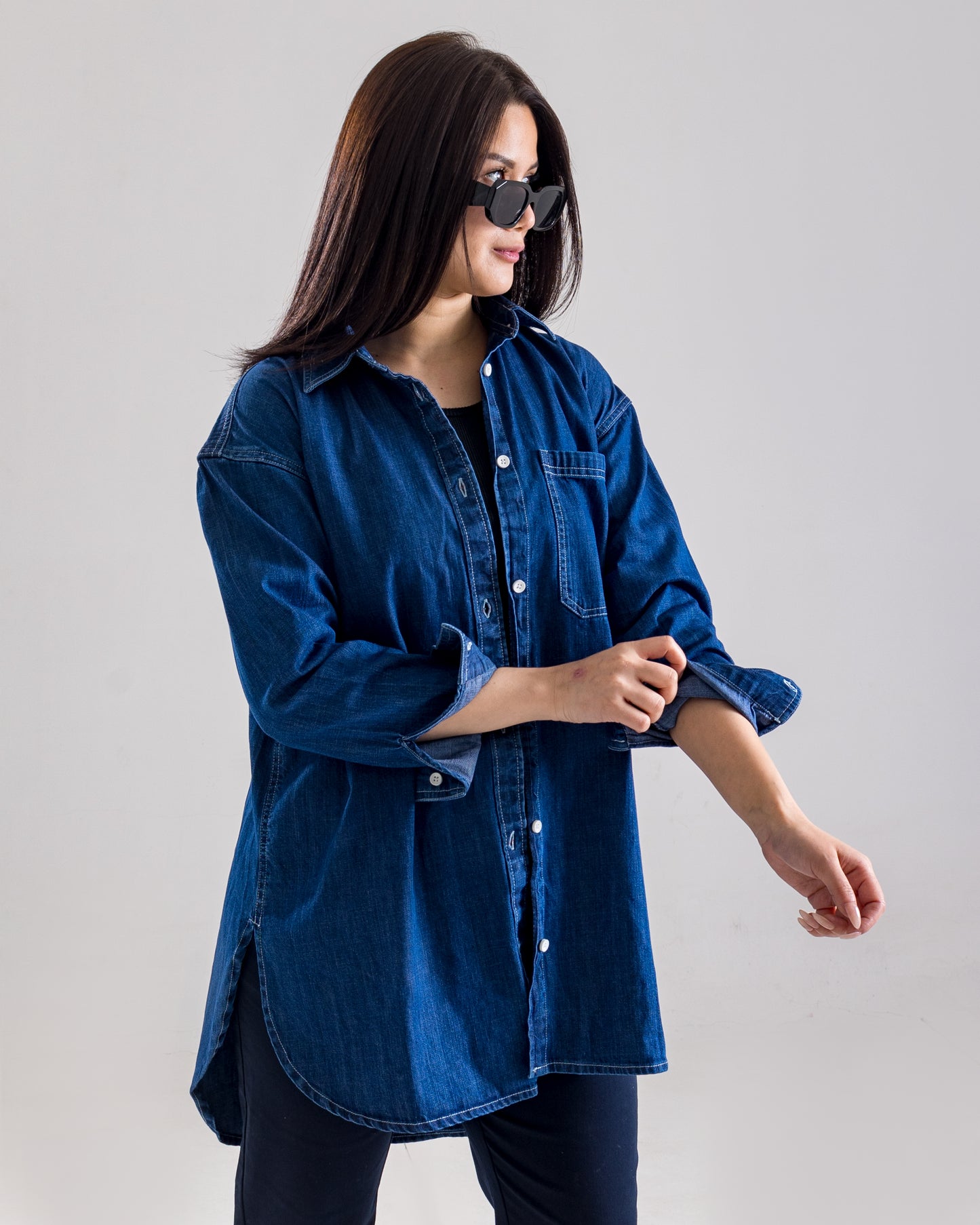 Light-Weight Denim Shirt Top