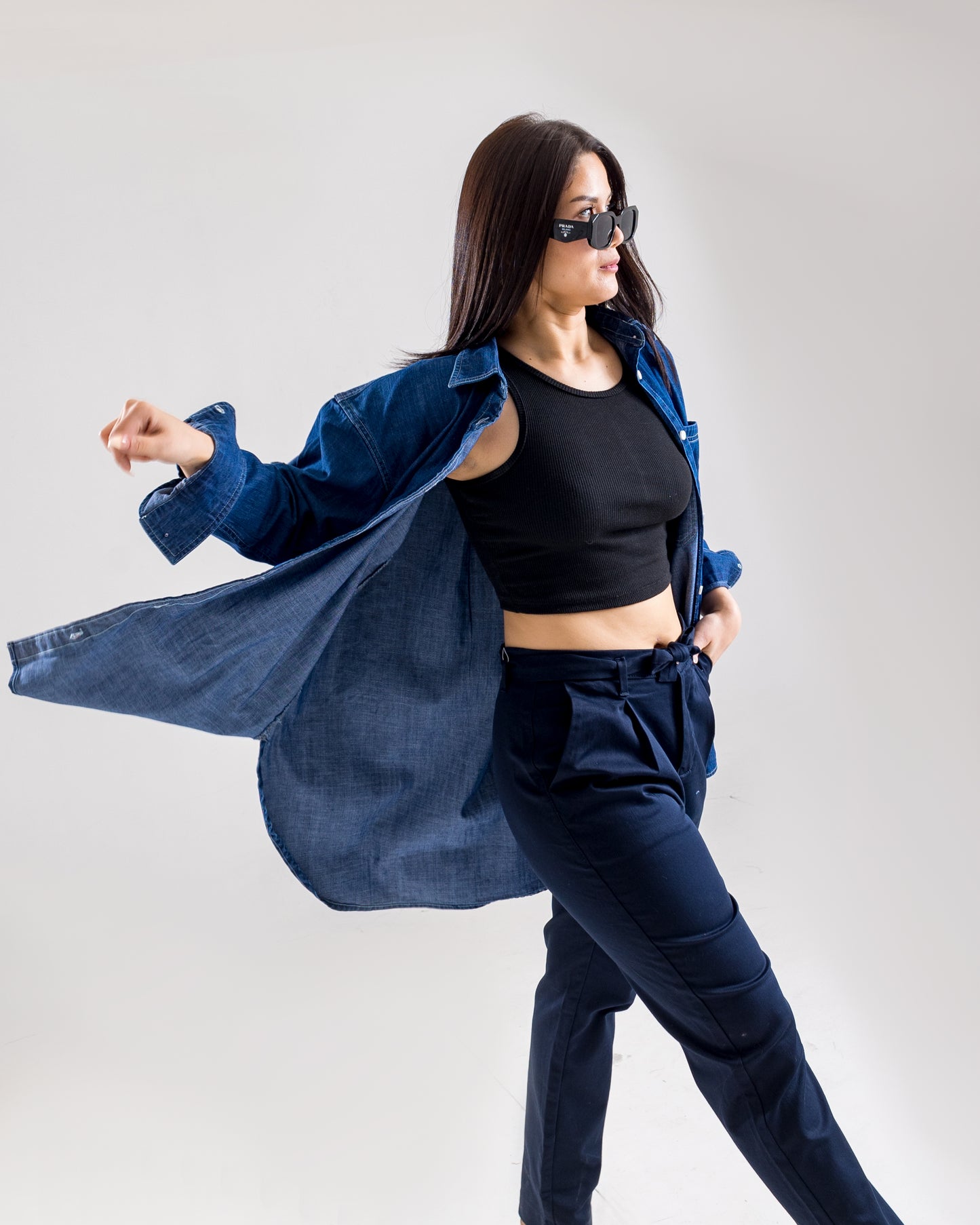 Light-Weight Denim Shirt Top