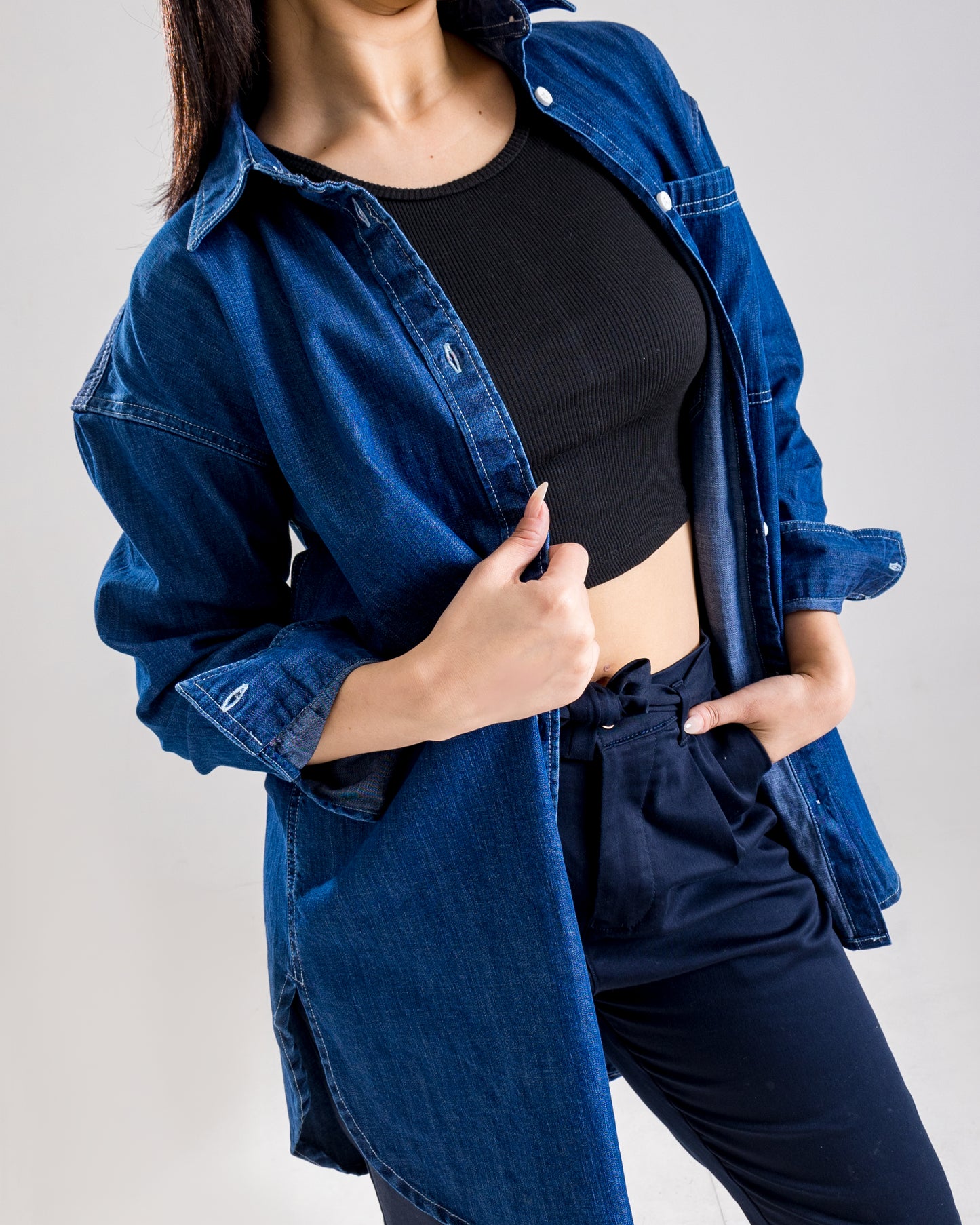 Light-Weight Denim Shirt Top