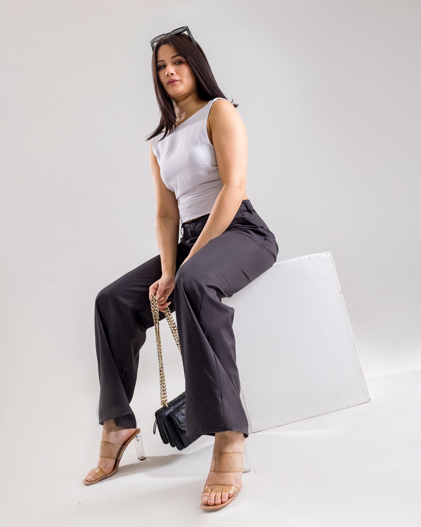 Straight Fit Korean Pants with Pleats