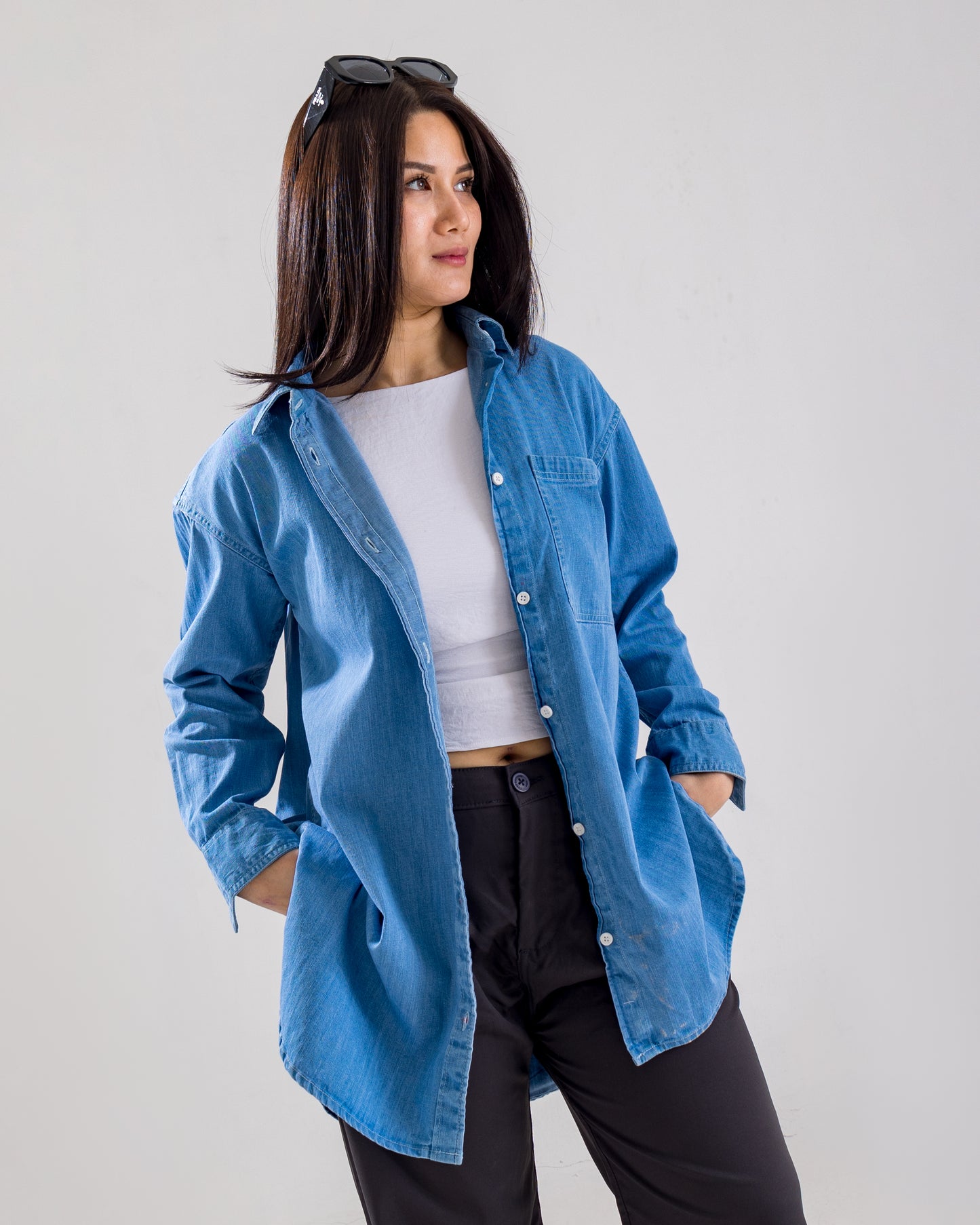 Light-Weight Denim Shirt Top