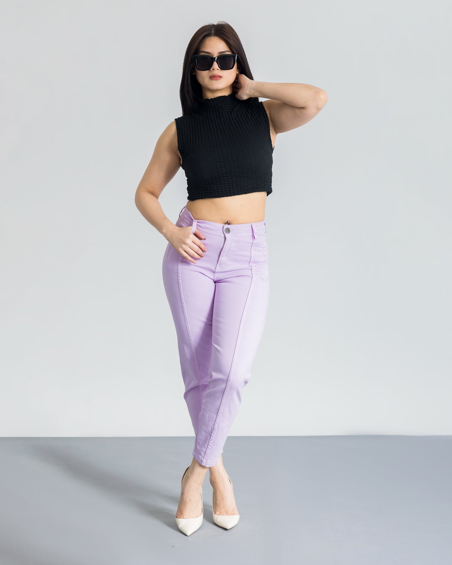 baby pink Carrot Fit Slouchy Jeans