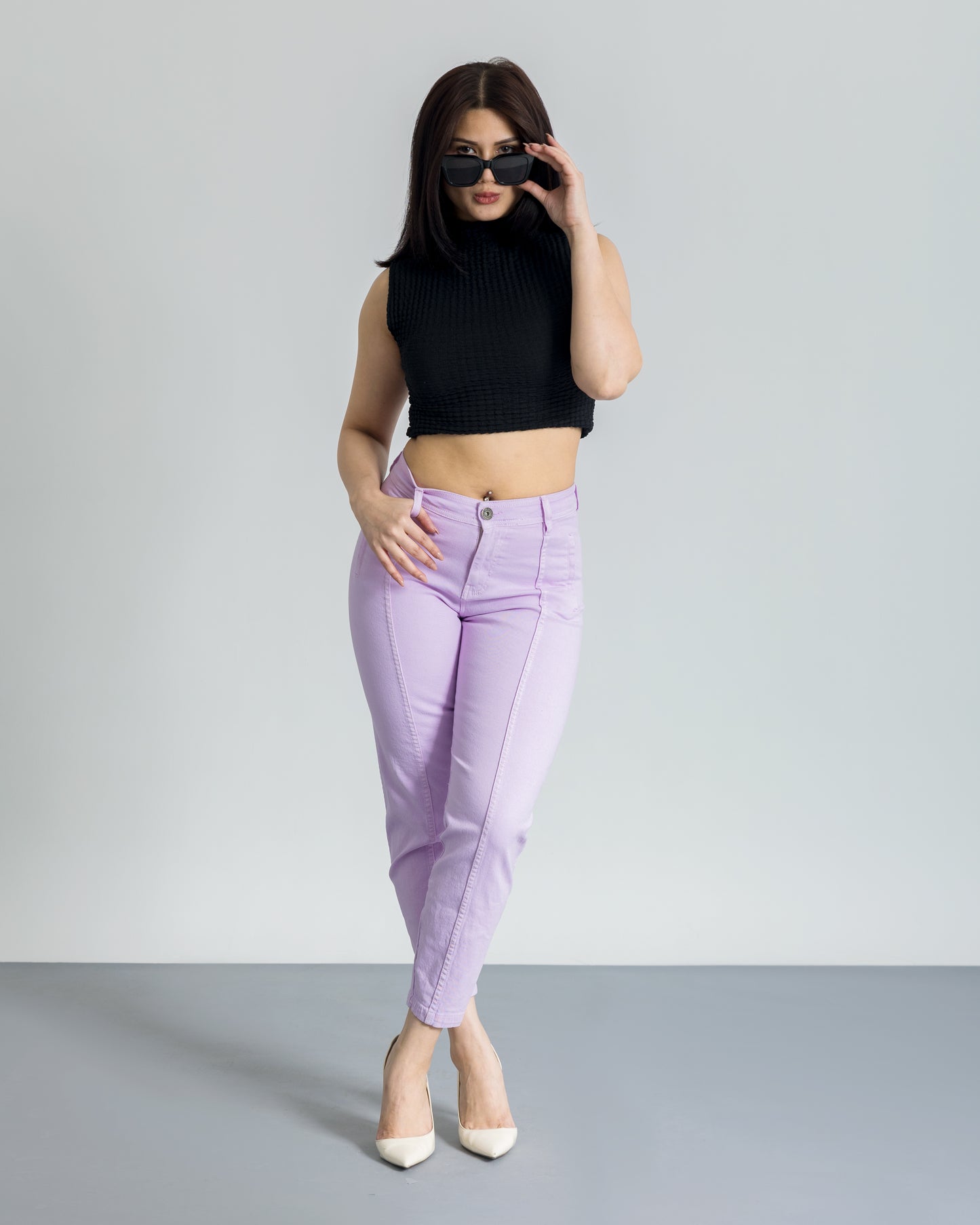 baby pink Carrot Fit Slouchy Jeans