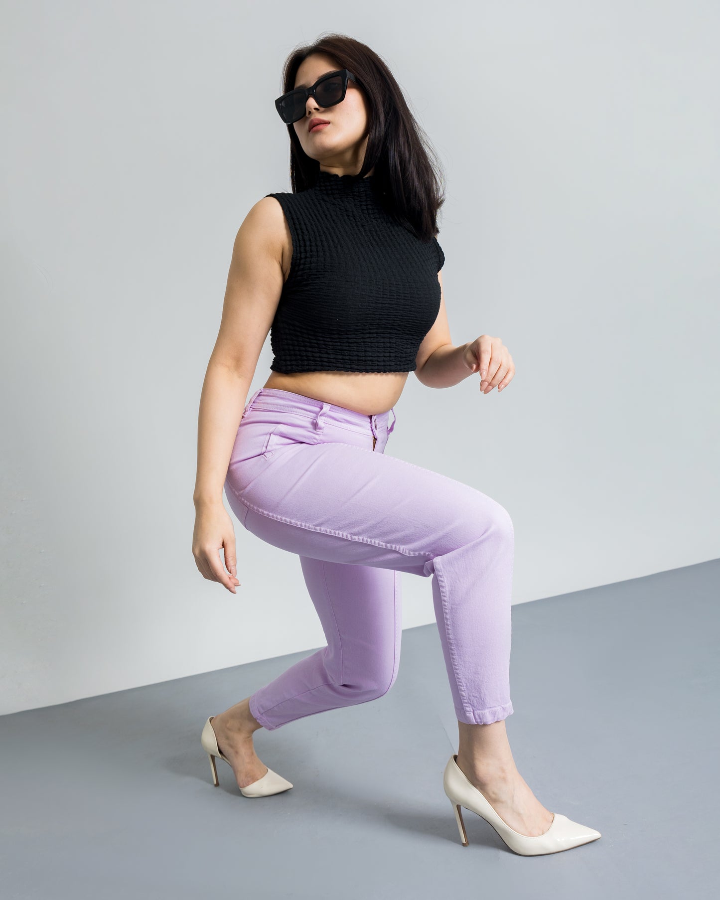 baby pink Carrot Fit Slouchy Jeans