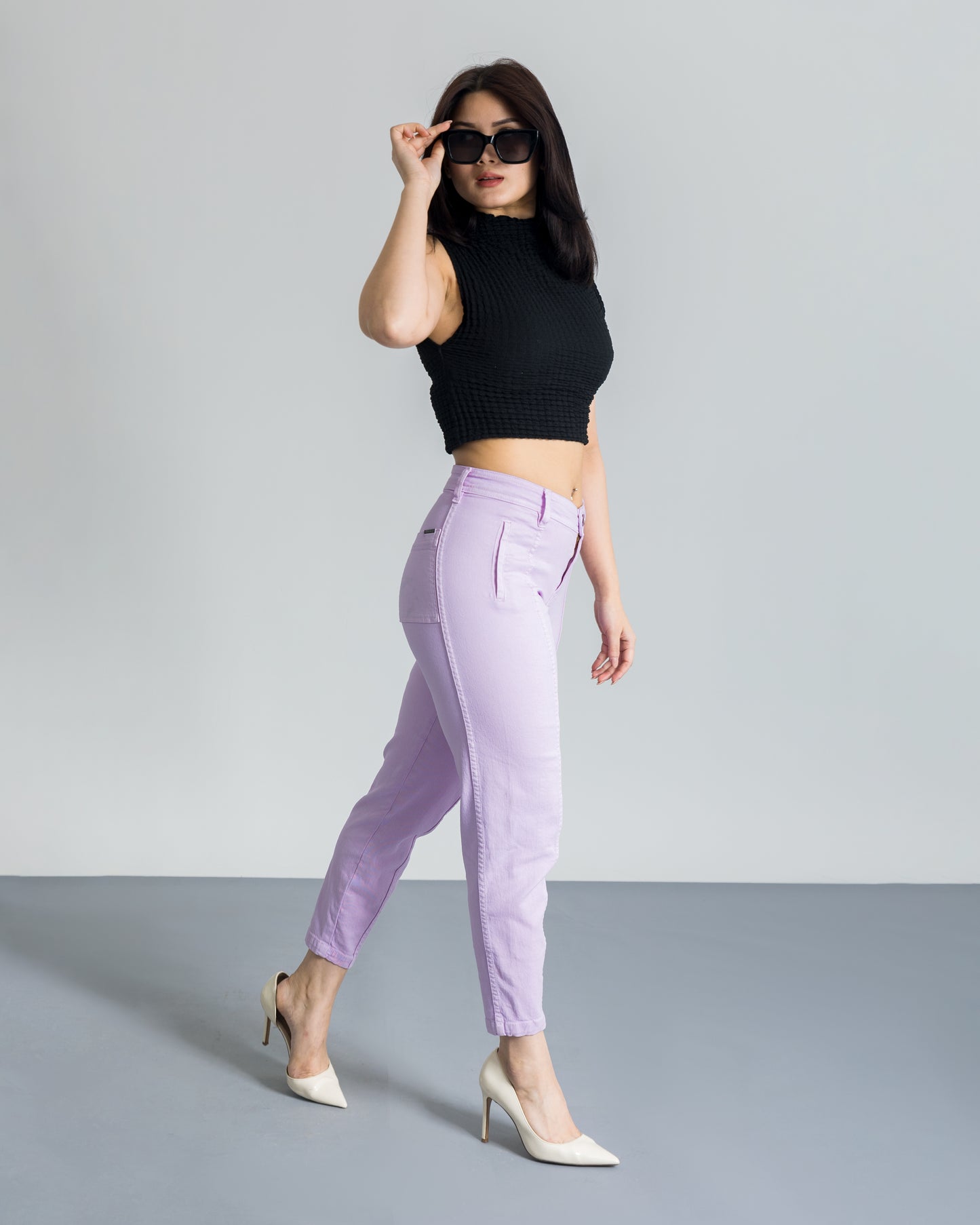 baby pink Carrot Fit Slouchy Jeans