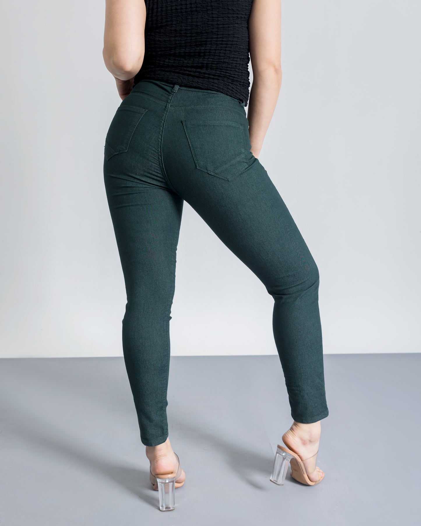 Dark Green Cotton Breathable Summer Jeans