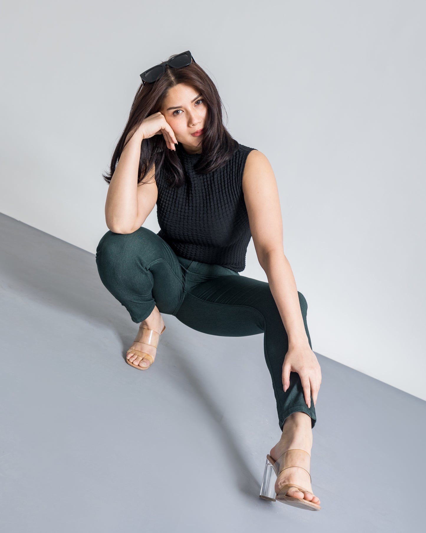Dark Green Cotton Breathable Summer Jeans