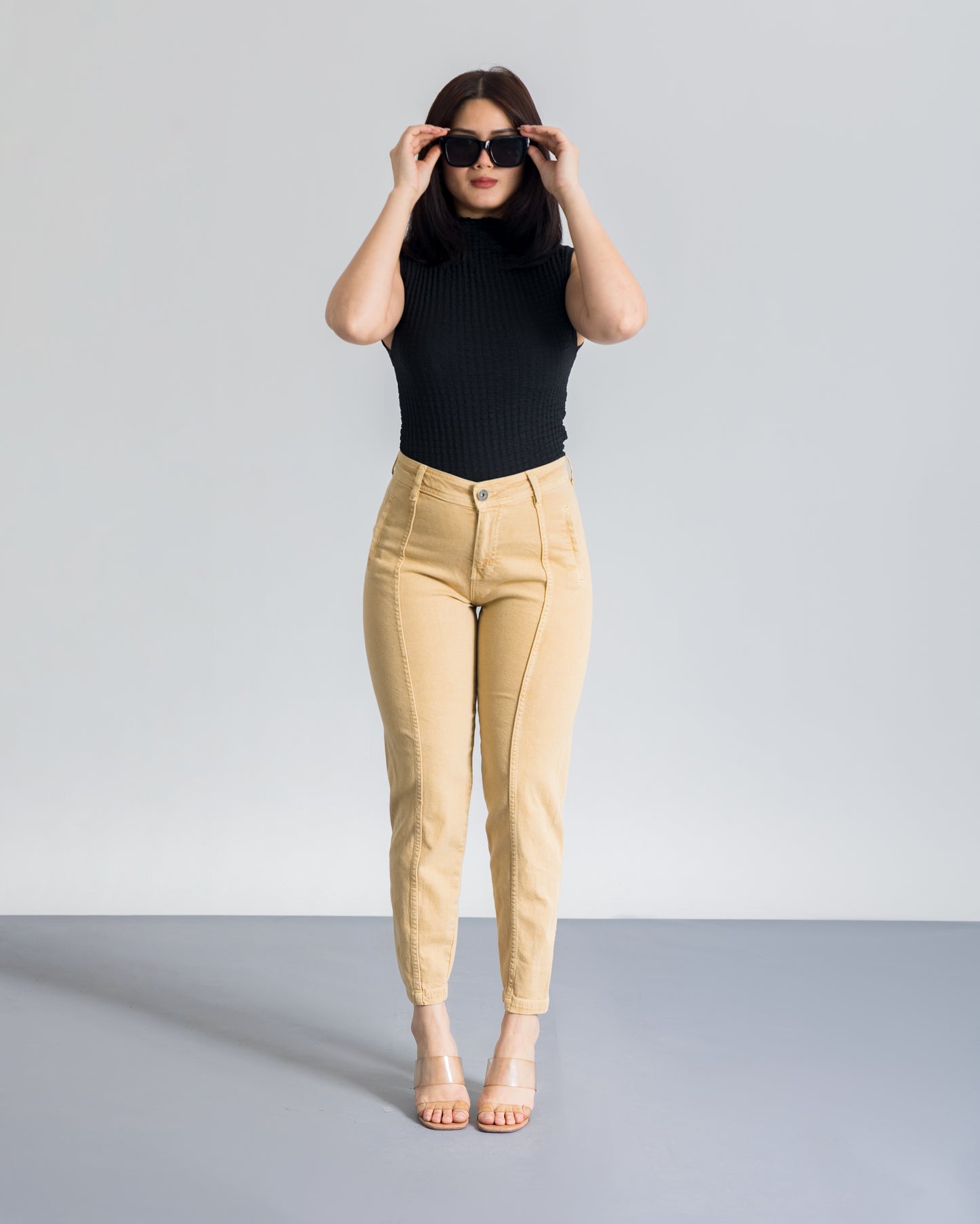 Khakhi Carrot Fit Slouchy Jeans