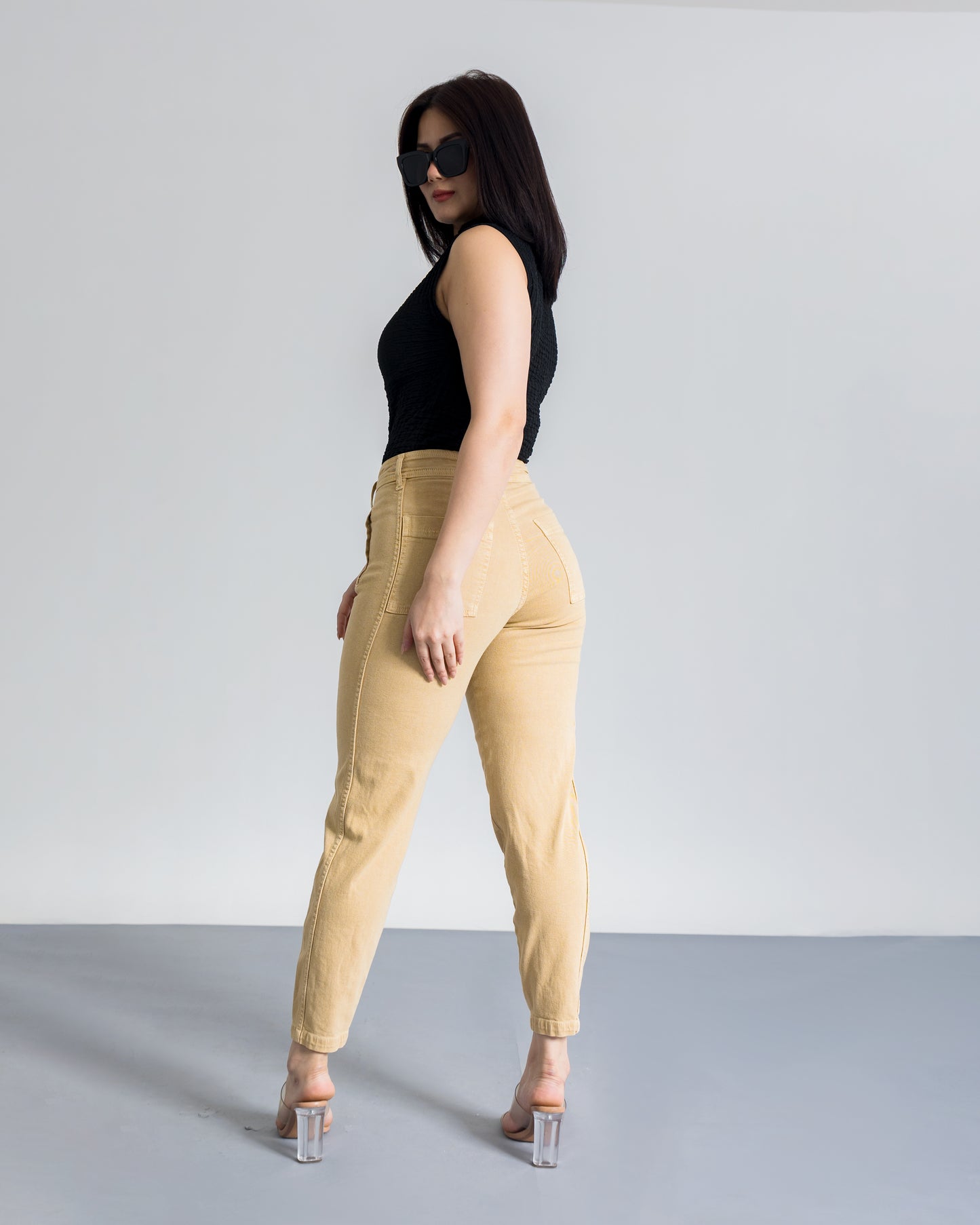 Khakhi Carrot Fit Slouchy Jeans