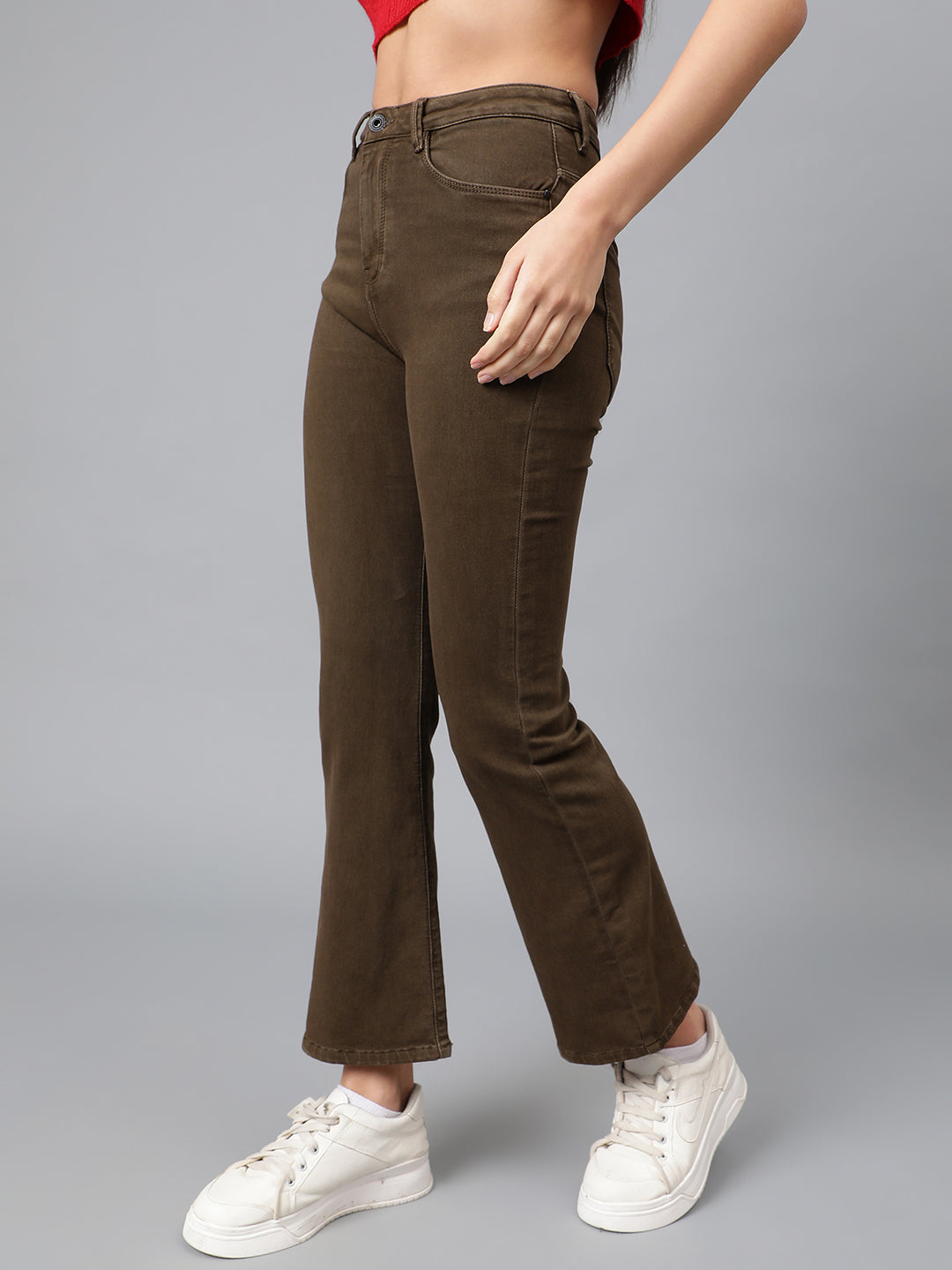 Brown Flare Fit Jeans