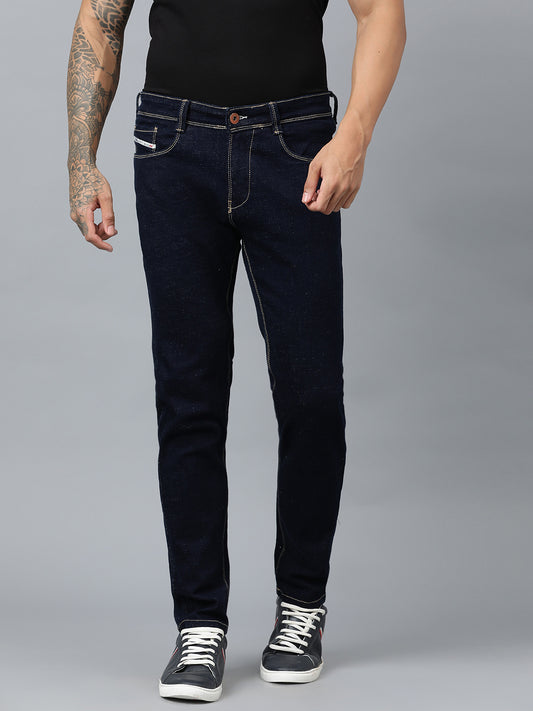 Classic dark blue straight fit jeans