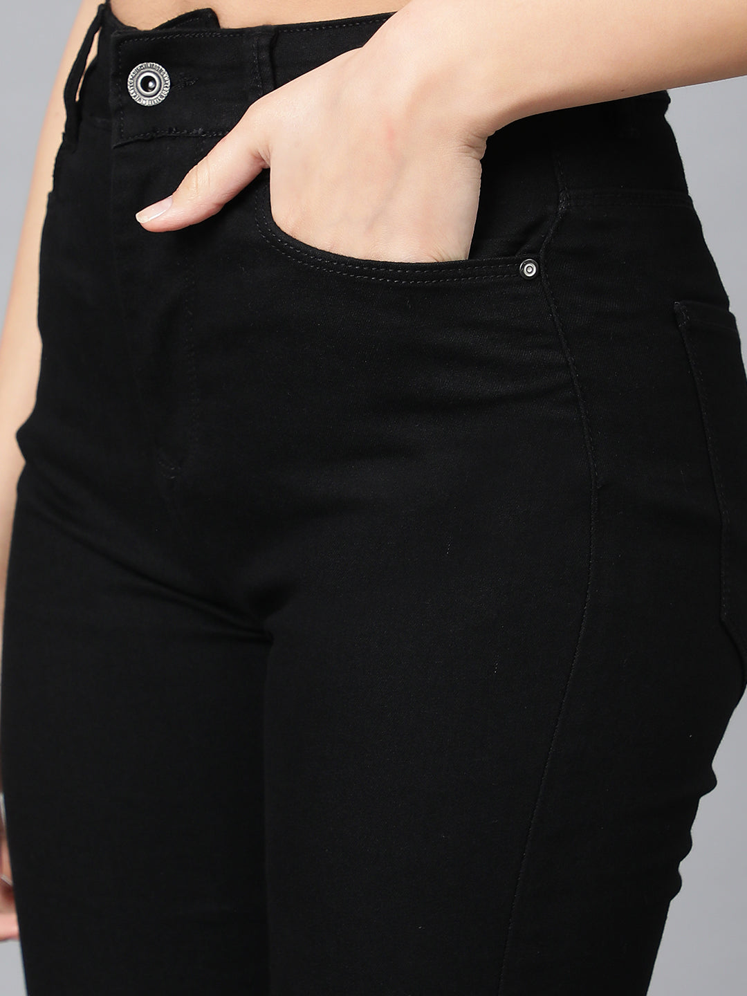 Black Flare Fit Strechable Jeans