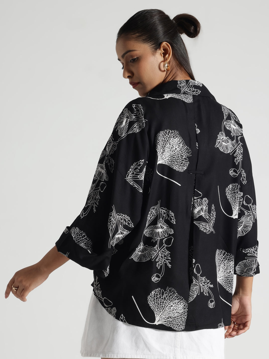 Black Abstract Print Shirt