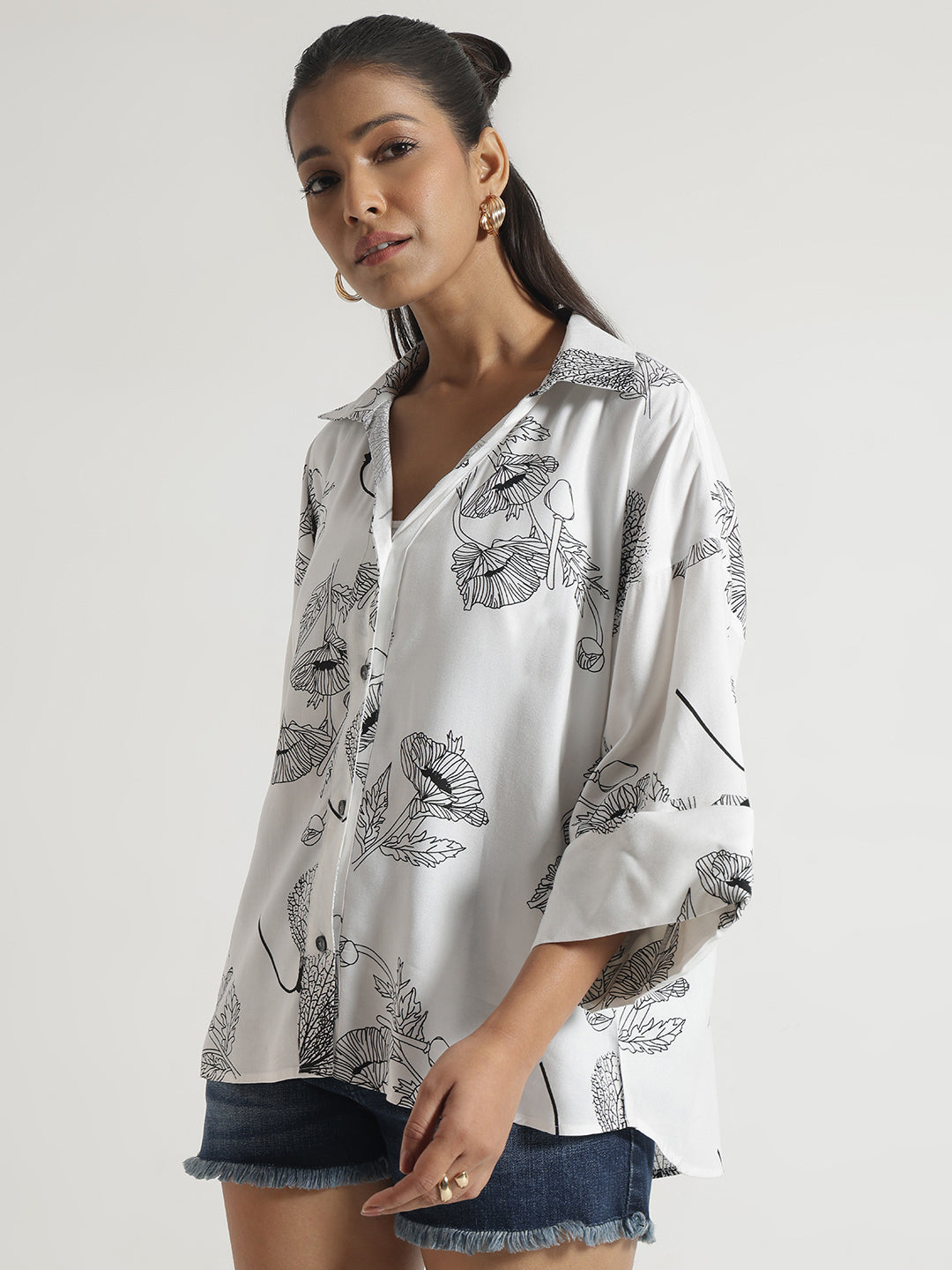 White Printed Shirt