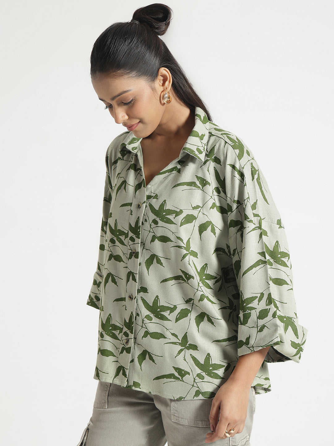 Green Printed Shirt