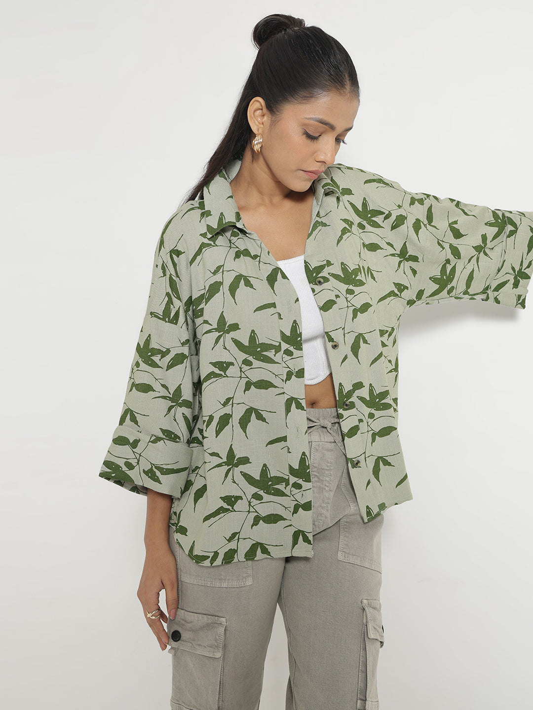 Green Printed Shirt