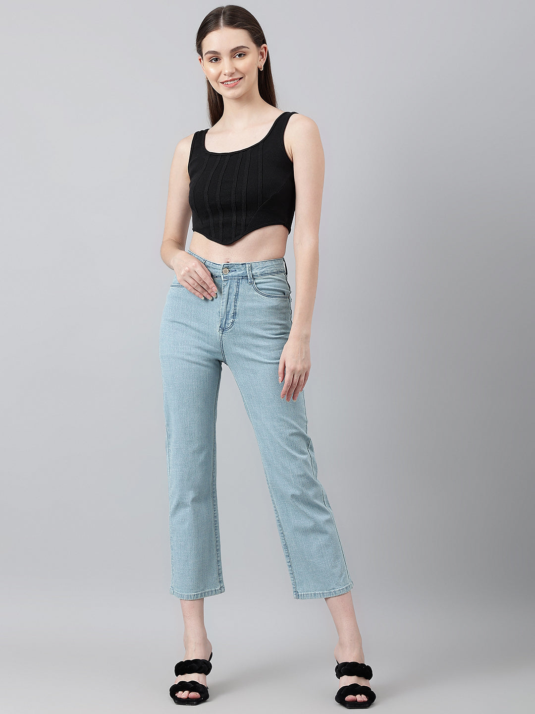 Shades of Mid Blue Wide-Leg Jeans