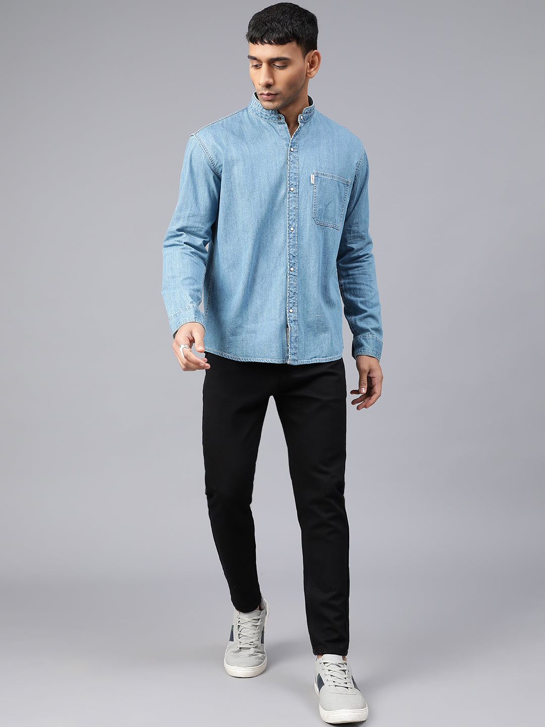 Light blue classic denim shirt