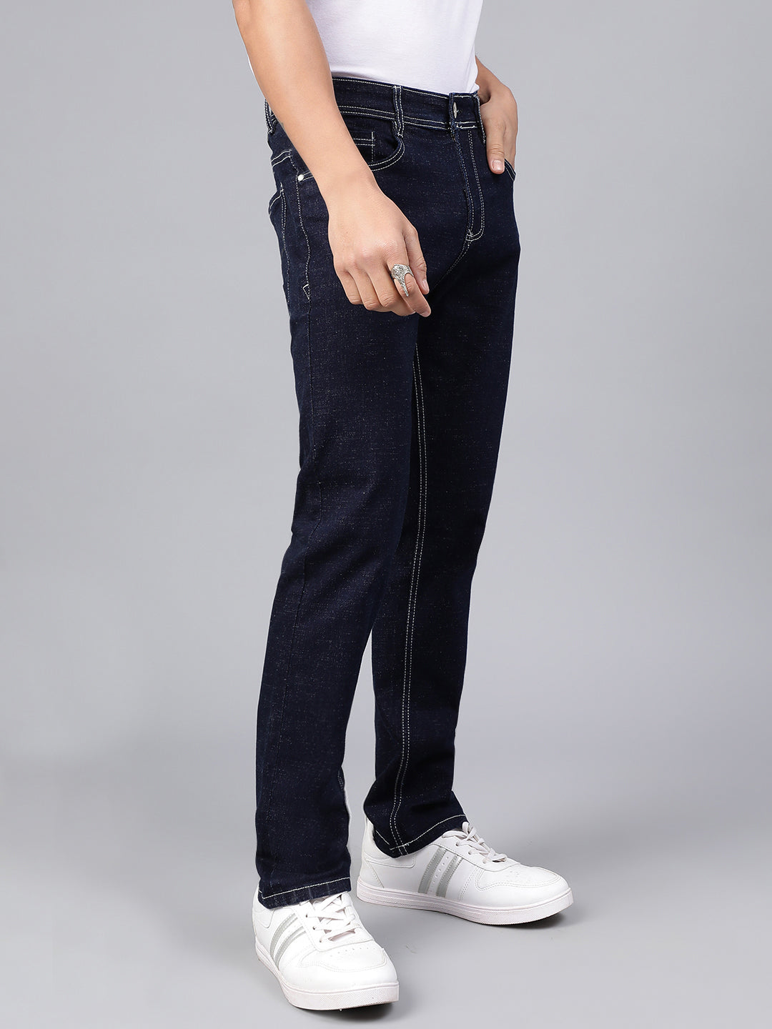 Dark Blue Raw Wash Jeans