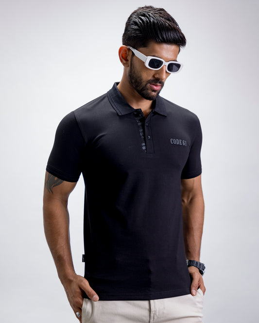 Classic black polo t-shirt