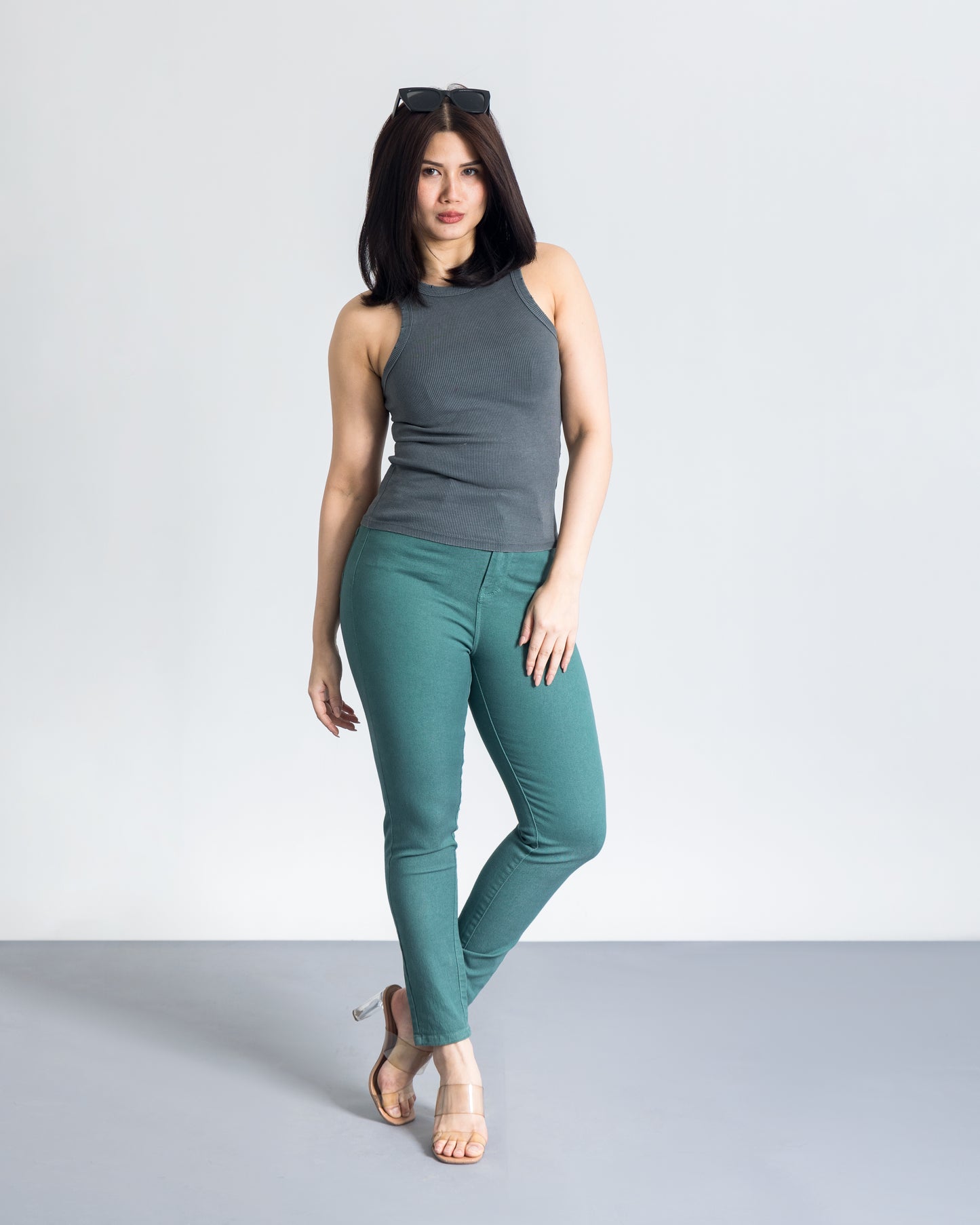 Pastel Green Cotton Breathable Summer Jeans