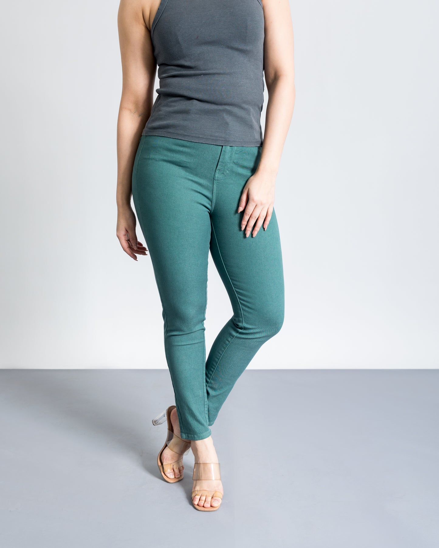 Pastel Green Cotton Breathable Summer Jeans