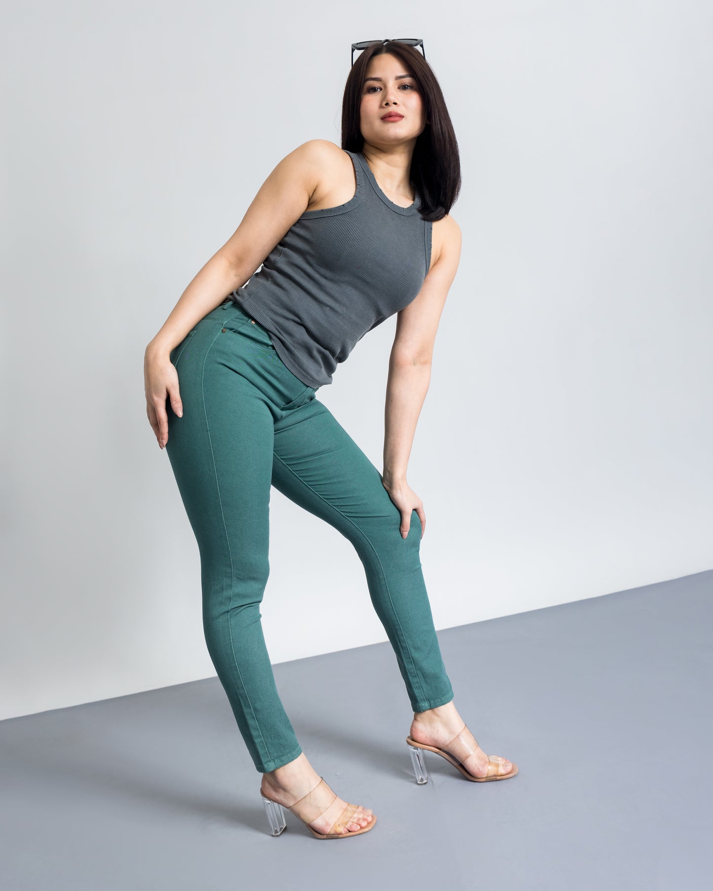 Pastel Green Cotton Breathable Summer Jeans